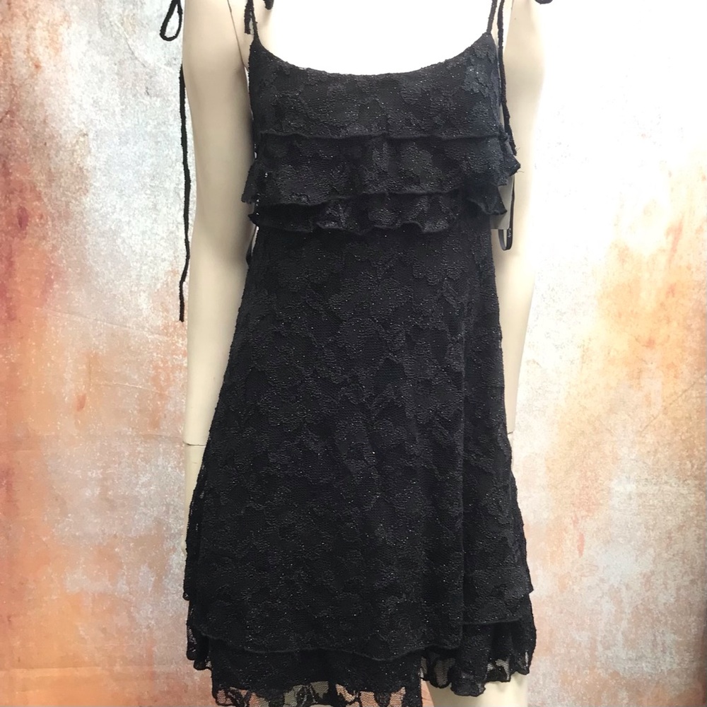 Babydoll Cami Dress Black Goth Lace Stretch S & M
